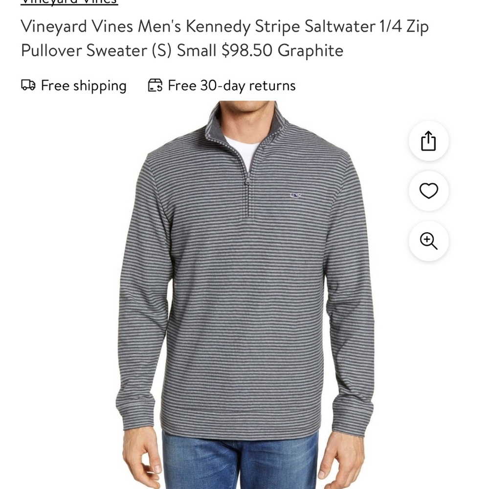 New with tags vineyard vines men quarter zip fashion knit small